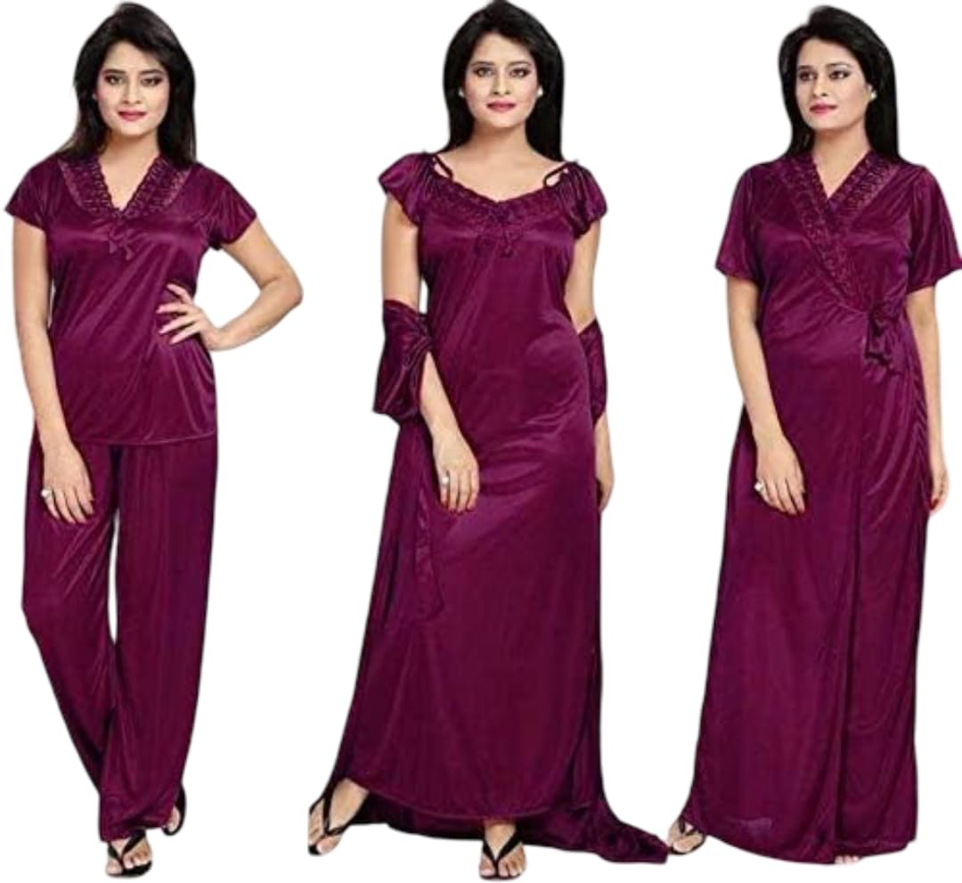 Women's -Piece Nighty Set - Soft, Comfortable, and Stylish Sleepwear Set for Ultimate Relaxation and Sweet Dreams-picture-28