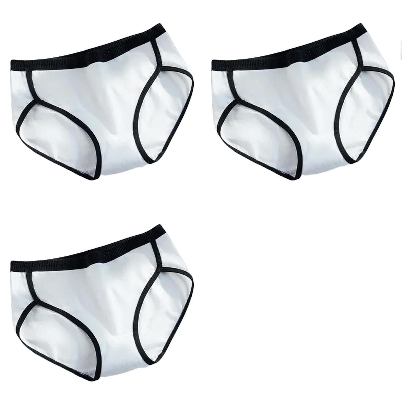Mutande Donna Cotone 3pcs Mutandine di Cotone Brief da Donna Mutande Sexy Femminile Nere Indugia Bassa Vita Bianche da Donna Panty Lingerie Lingerie-3 Pezzi Bianchi-m