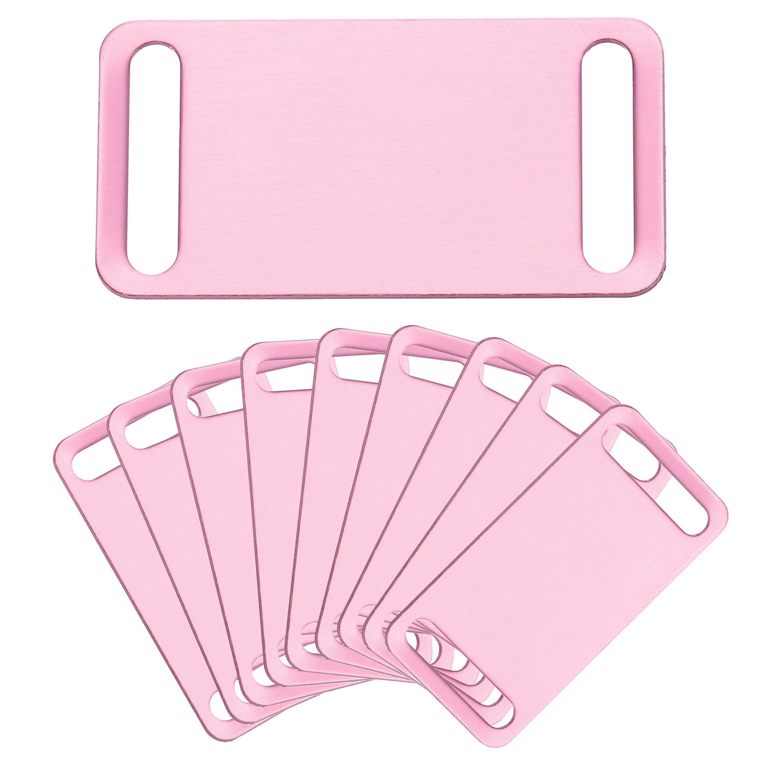 sourcing map 10 Pcs Anodized Aluminum Blank Tags 22.5mm Blanks Stamping Pet ID Tag with Holes for Engraving Sided DIY Art Craft Gift, Pink — image 1