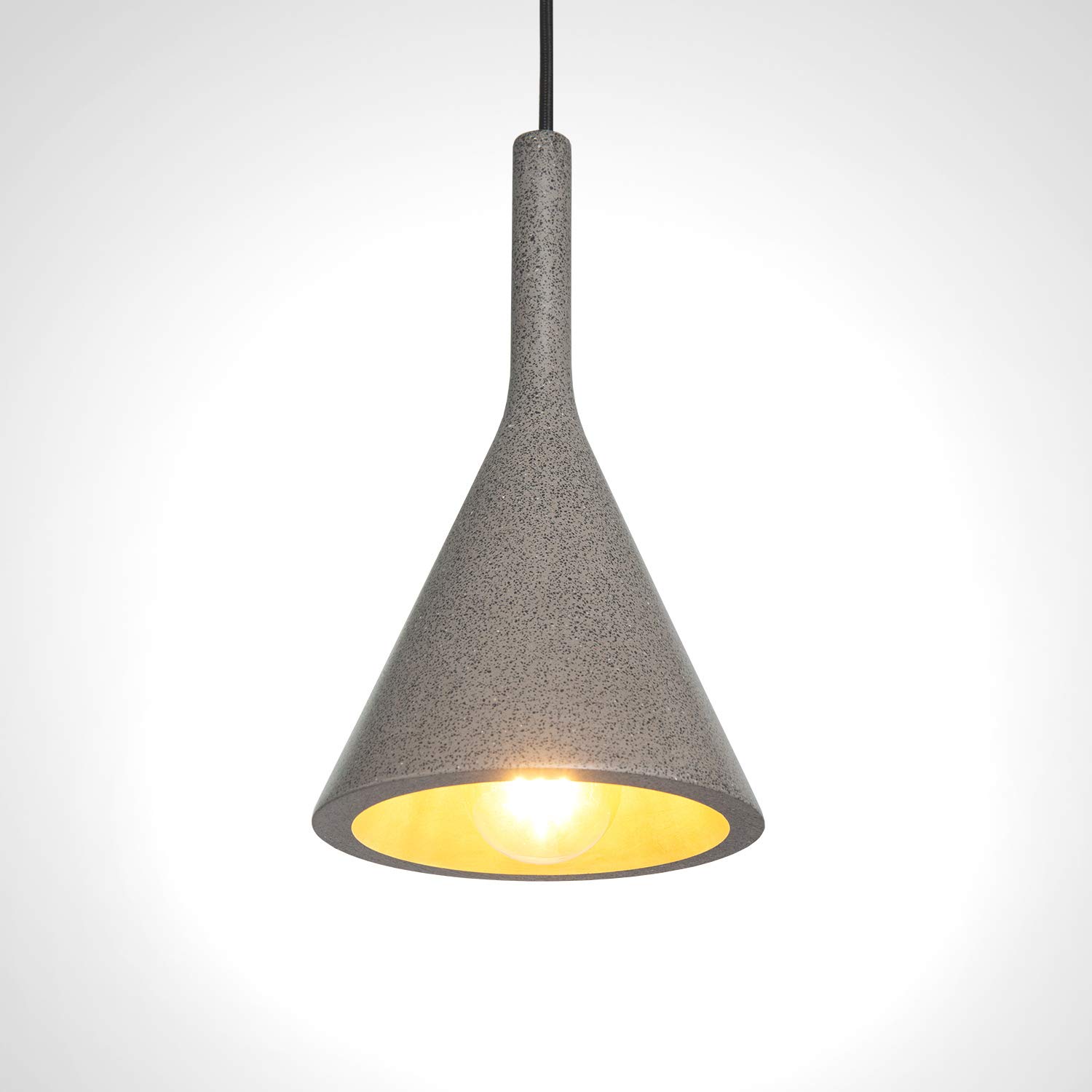 Paco Home Pendelleuchte, E27, Lampe Für Wohnzimmer Esszimmer Küche, Höhenverstellbar, Farbe: Beton-Sandstein-Schwarz, Leuchtmittel: ohne Leuchtmittel