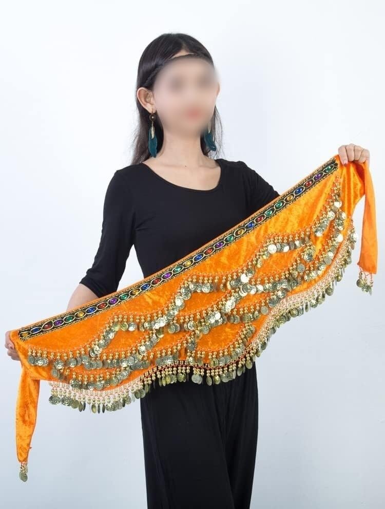 Dance Waist Chain，Dance Belt Women's Belly Dance Belt Colorful Waist Chain Belly Dance Hip Scarf Belt3