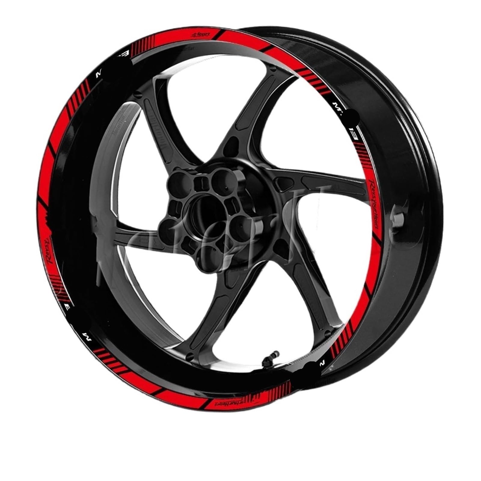 Hub Decals Rim for MT-03 for MT03 for Mt 03 Motorcycle Wheel Rim Stickers Reflective Hub Stripe Tape Decals Accessories Waterproof Stripe Tape(Red)