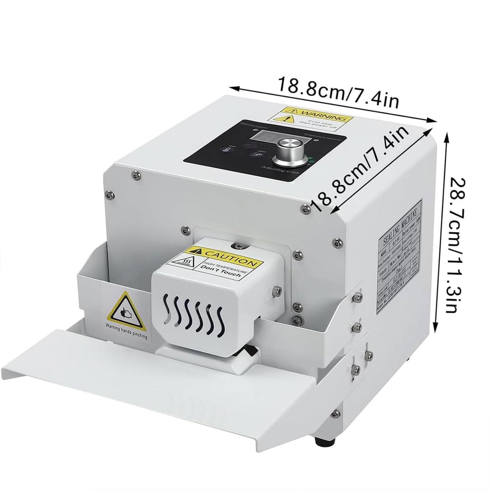 Máquina automática de sellado continuo, sellador térmico de bolsas de plástico de 5 m/min con control de temperatura de 50 a 200 °C para soluciones de embalaje eficientes