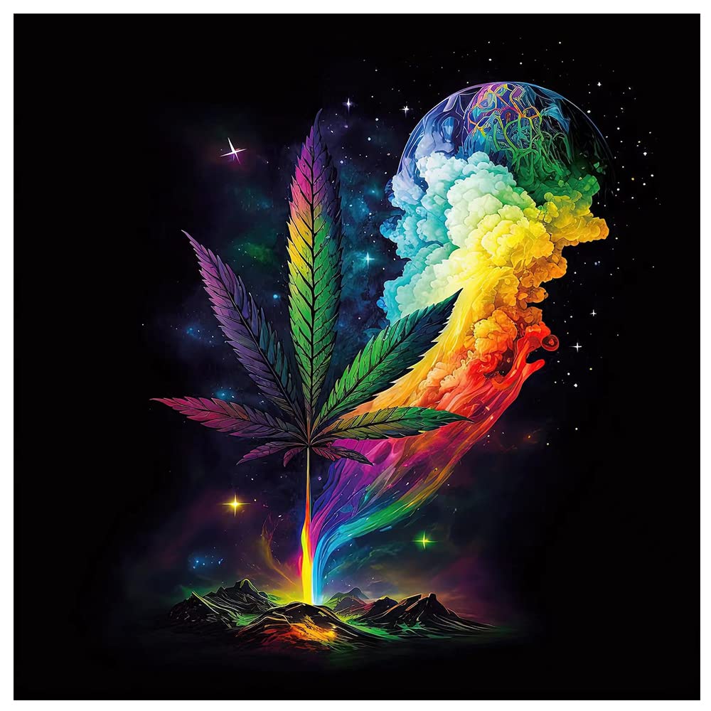 Marijuana Leaf DIY 5D Diamond Painting Cannabis Weed Full Drill Art Kits Rhinestone Embroidery Pictures Art Craft 12