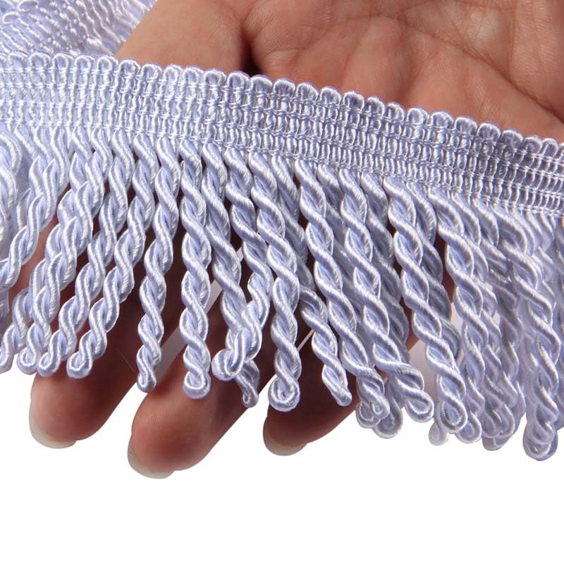 Fenghuangwu Curtain Fringes Bullion Fringe Trim 5/10 Yard x 2.5 Inches Fabric Trims Sewing DIY Decoration for Curtain Sofa Clothes (White#5, 10 Yard)