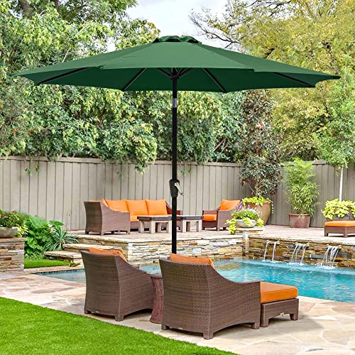 Yescom 9 Ft Aluminum Outdoor Patio Umbrella Push Button Tilt Crank Handle Market #TOP1
