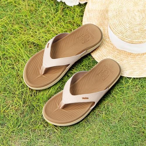 Image of KuaiLu Women's Orthotic Arch Support Flip Flops Yoga Mat Thong Sandals