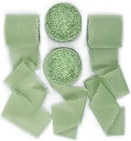 Vista 6 de Socomi - Rollo de cinta de gasa con franjas de color de muestras, 1-3/4 pulgadas x 7 yardas, 4 rollos de cintas hechas a mano para invitaciones