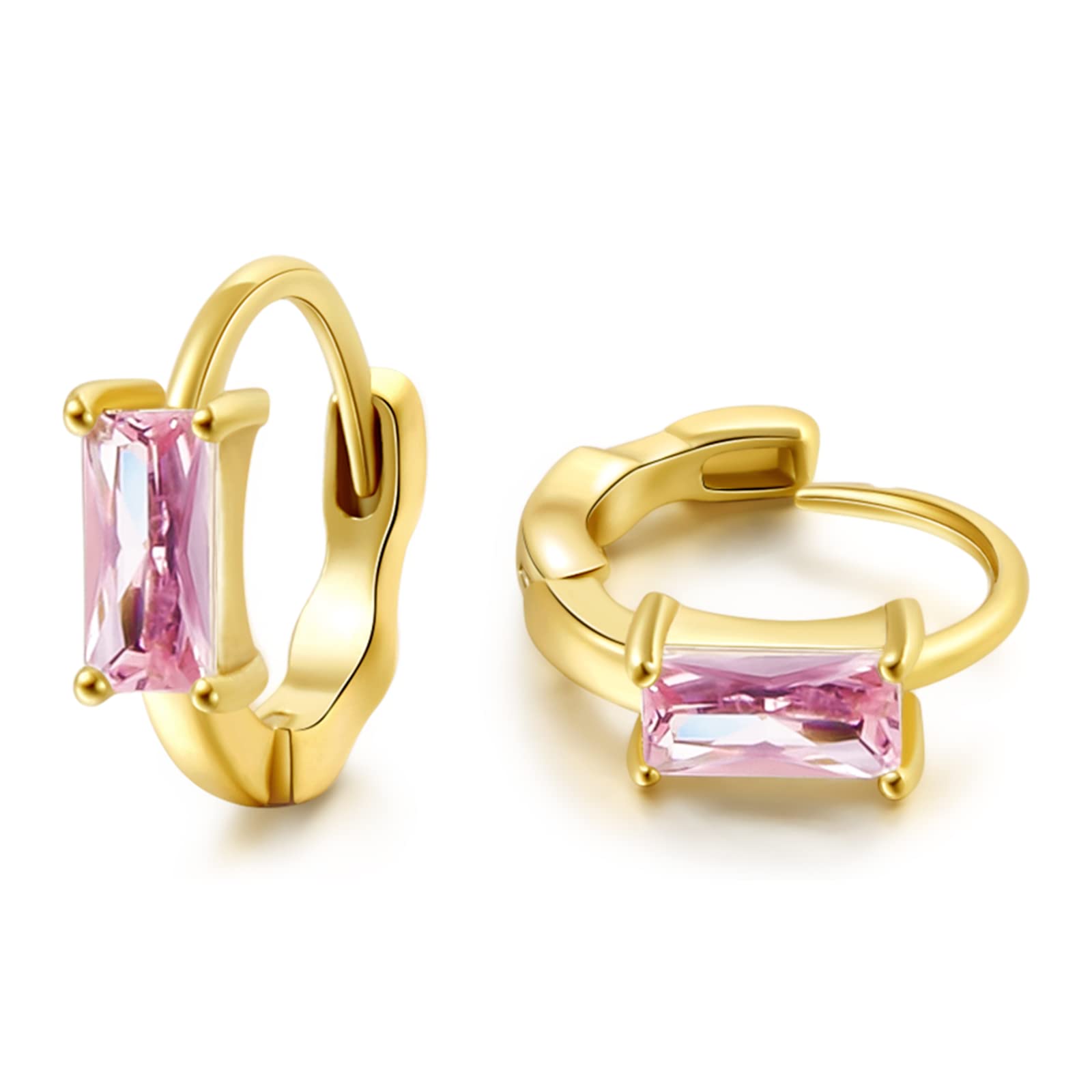 DAILY VIBES Dainty Butterfly Cross CZ Small Huggie Hoop Earrings for Women