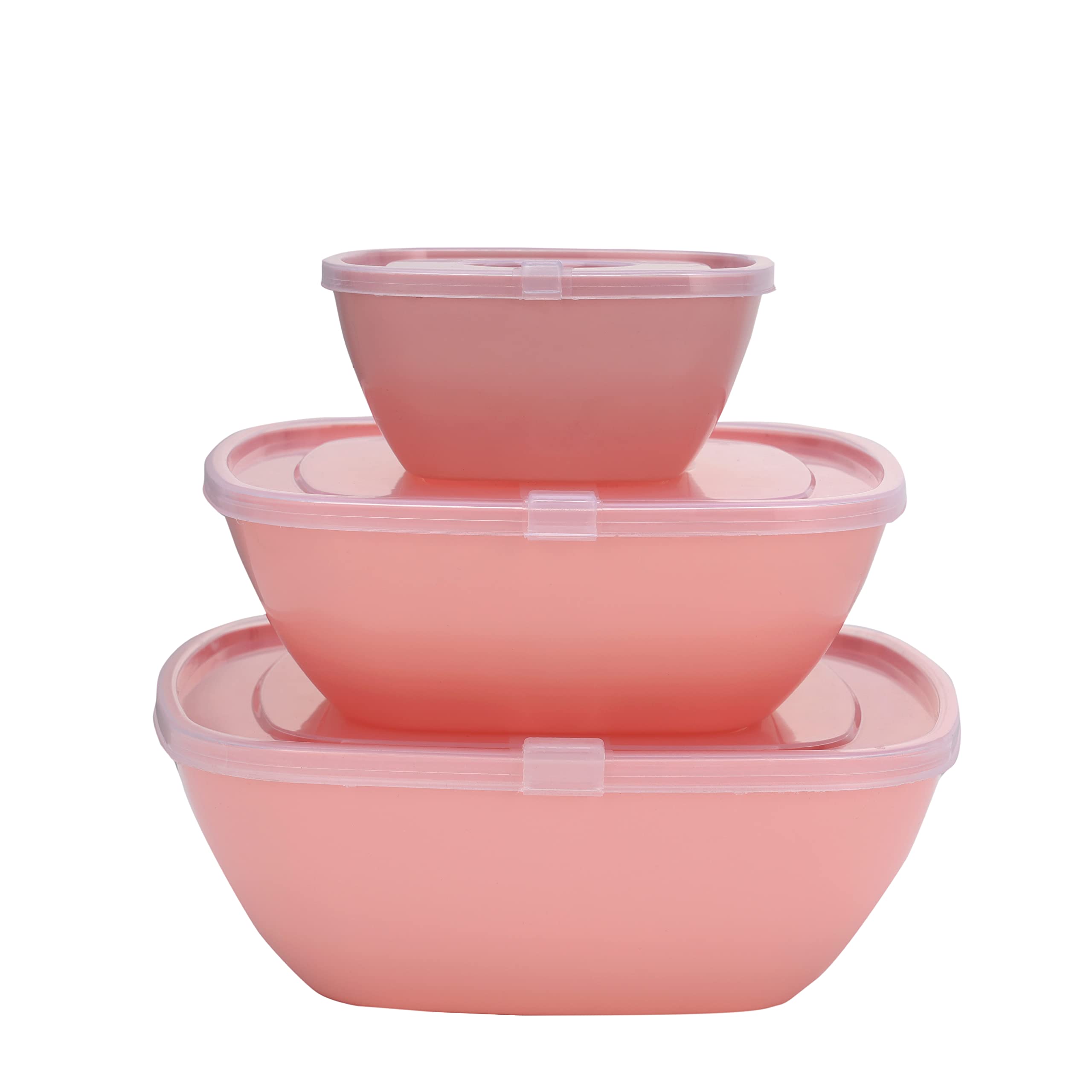 Royalford 3pcs Bowl Set with Air-Tight Lid, Food Container, RF11008 | Classic Prep Bowls Lids Storage Container Versatile for Kitchen, Microwave Safe