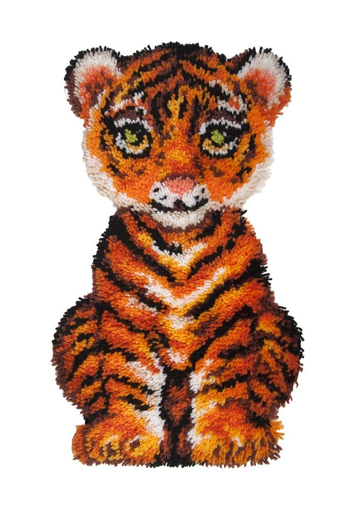 Grafitec Needle Art World Latch Hook Kit Zweigart 4 Ply Acrylic Yarn 51cm x 68cm, Roary The Tiger Design