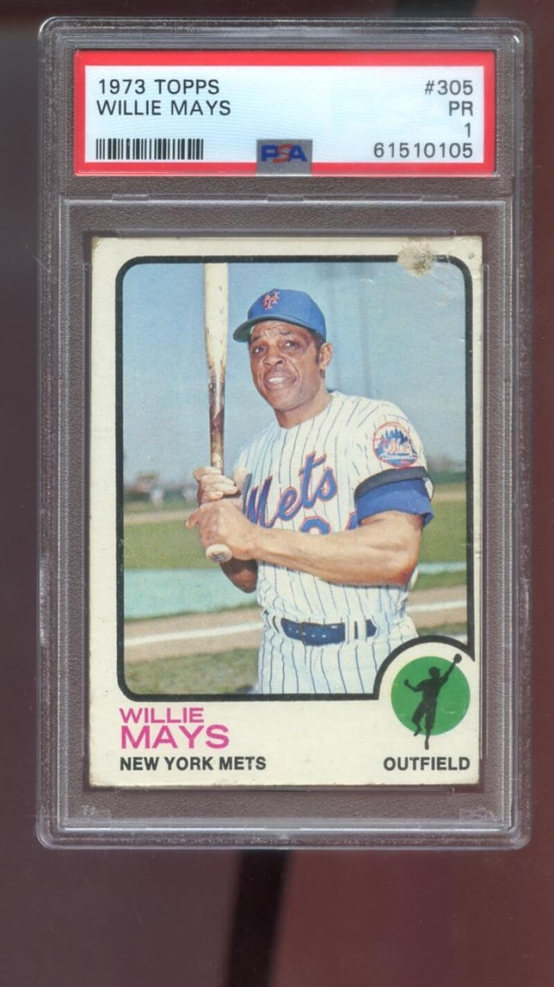 1973 Topps #305 Willie Mays PSA 1 Graded Baseball Card MLB New York Mets