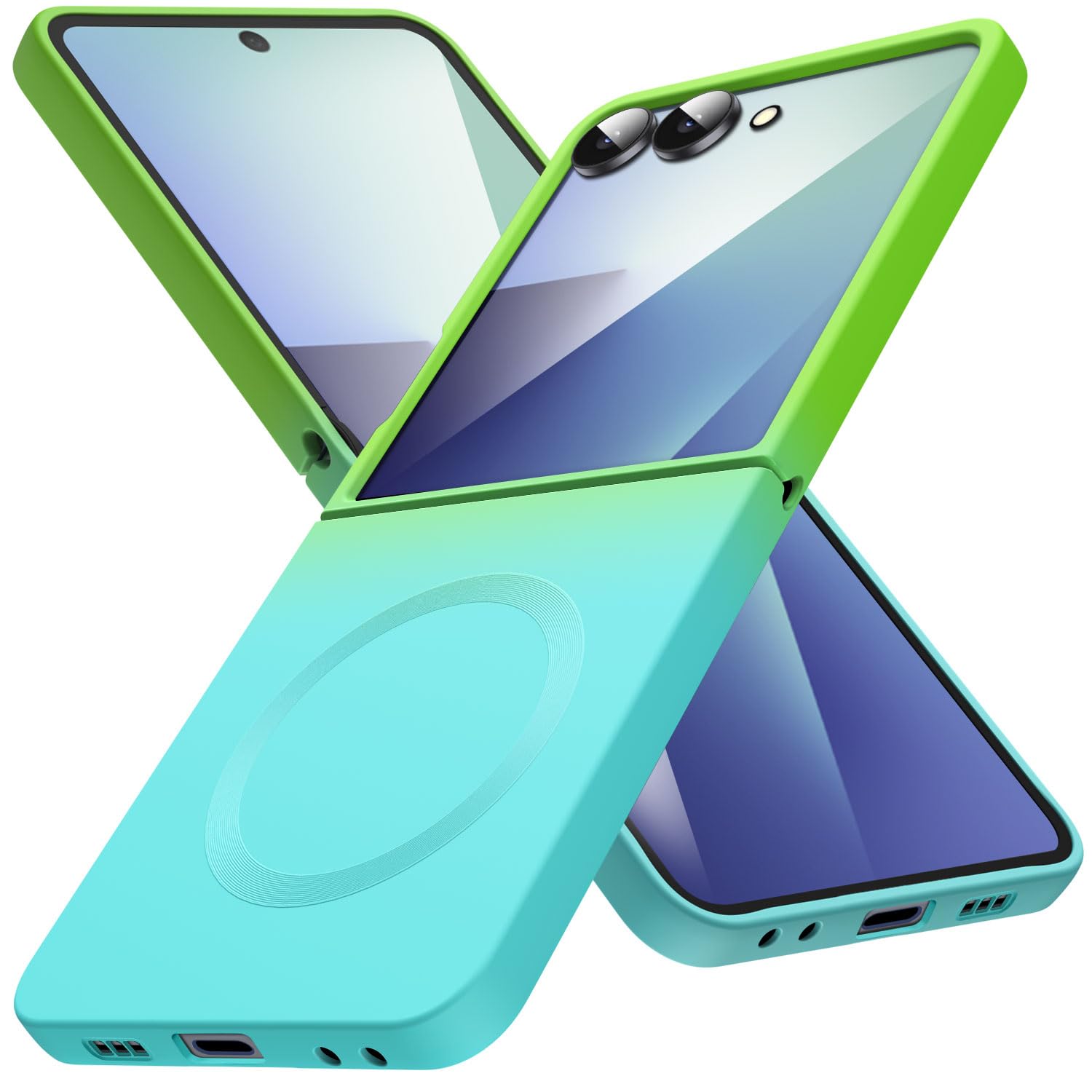 Duluqboba 対応 Galaxy Z Flip7 用の ケース TPU 薄型 軽量 耐衝撃 マグネット搭載 ストラップホール付き スマホカバー