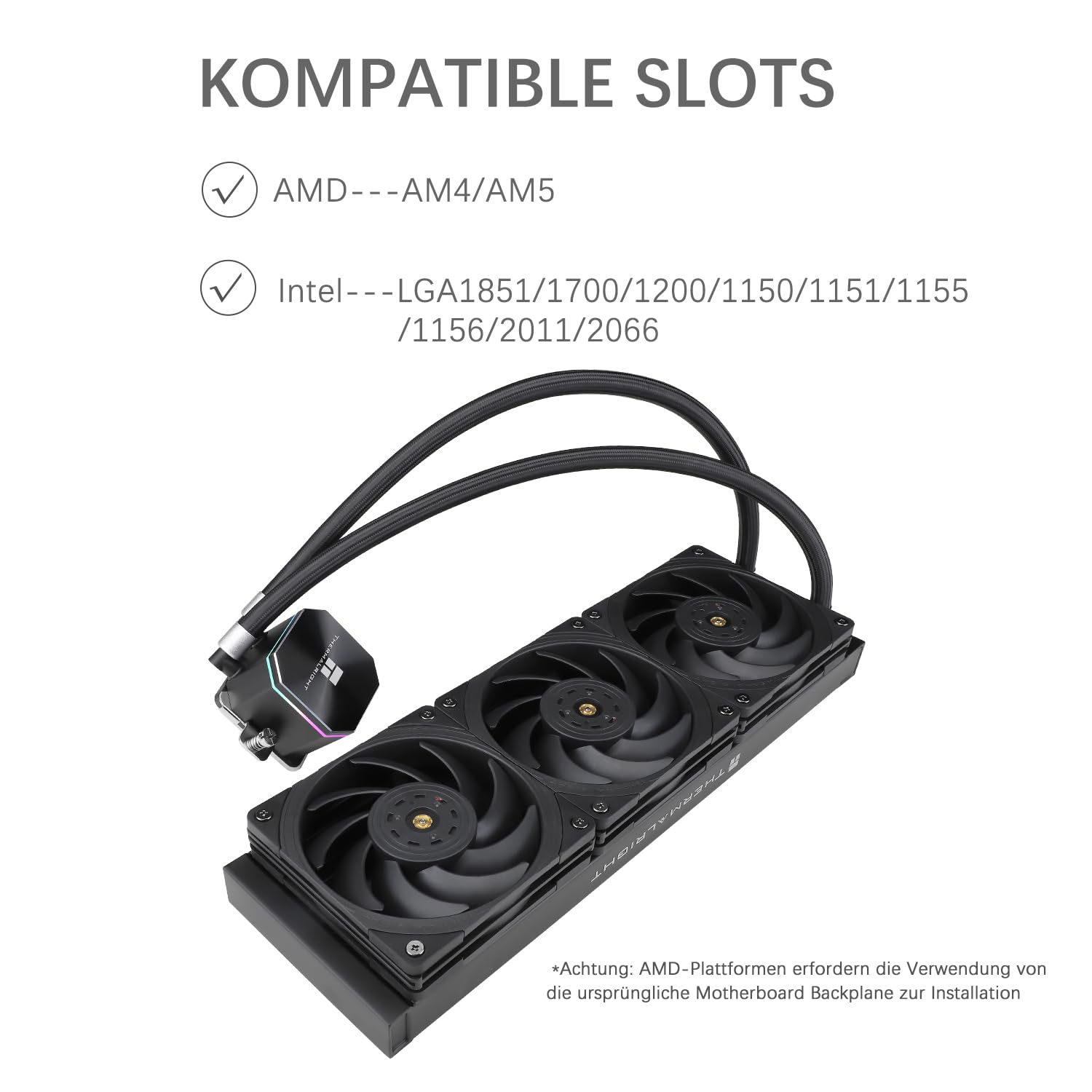 TR-Thermalright Frozen Edge 360 - Radiatore liquido CPU 360 mm, facile da installare, per AMD/AM4/AM5, Intel LGA1851/1700/115x/1200/2011