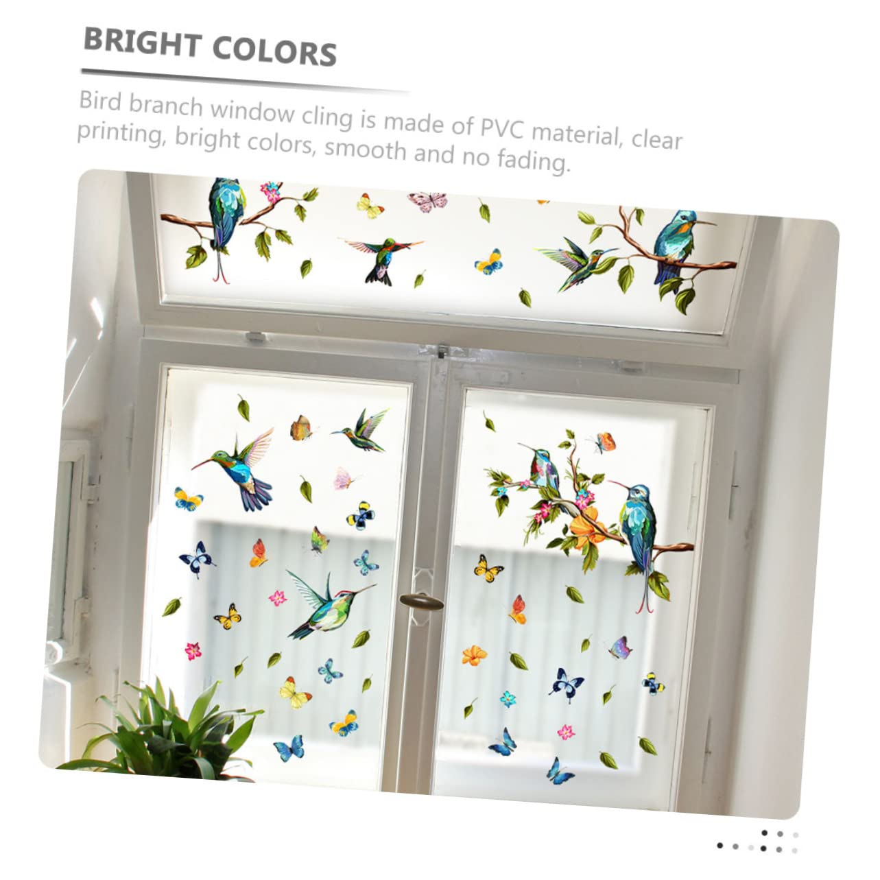 GLEAVI 3 Set Adesivi Statici per Finestre con Design Primaverile Uccelli e Farfalle Decorazioni Adesive per Specchi Facili da Applicare e Rimuovere per Festive e Calde