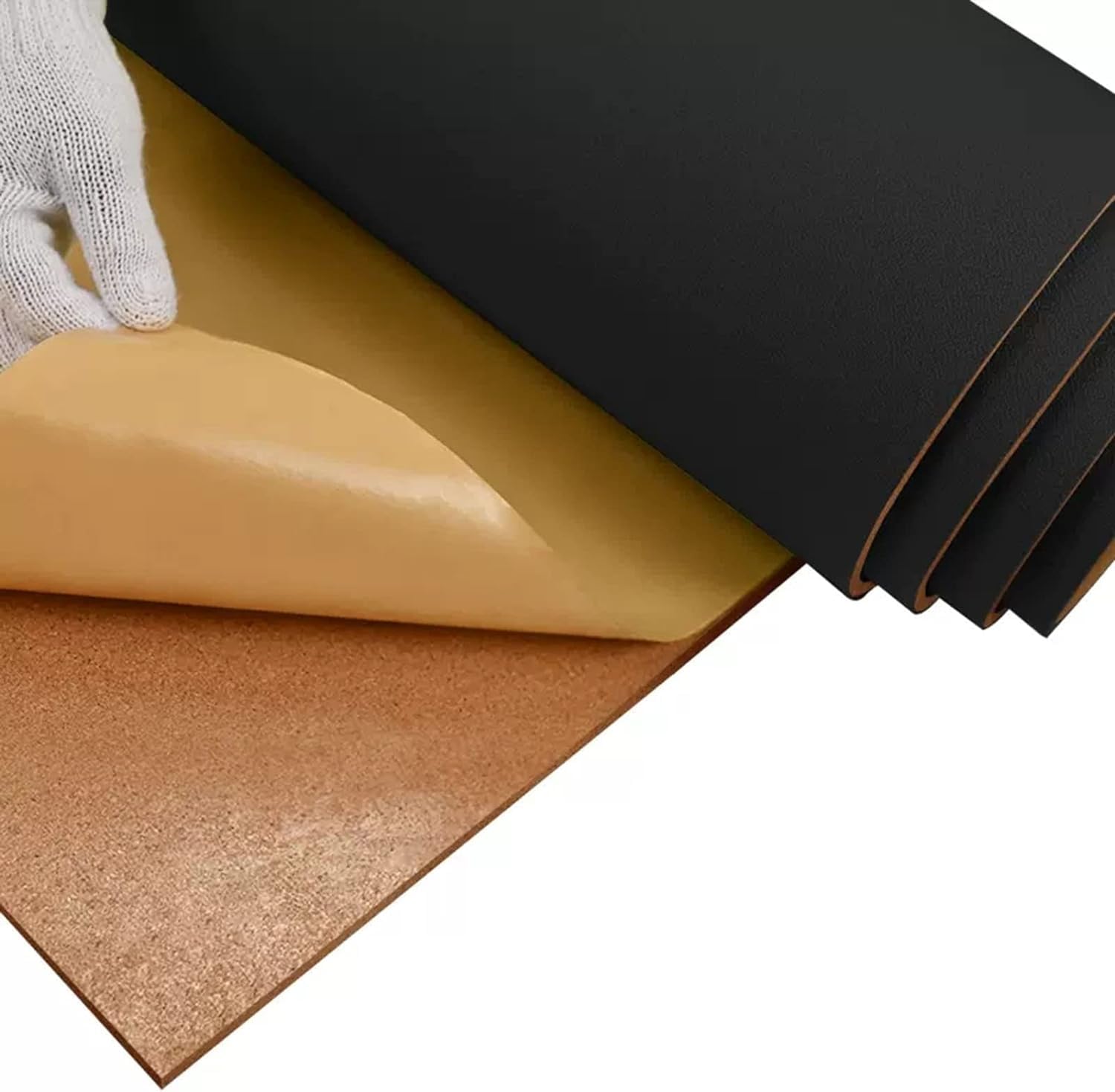 Rouleau de feuille de liège autocollant pour décoration murale et loisirs créatifs Noir 8 mm d'épaisseur 1,22 x 3,28 m
