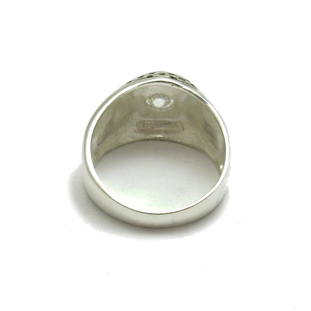 Anillo de plata para hombre con CZ sólido 925 R000936 Empress
