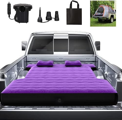 Miniatura 7 de Colchón de aire para cama de camioneta para campamento, colchoneta gruesa para dormir de 5.5 a 5.8 pies, tamaño completo, camas cortas para