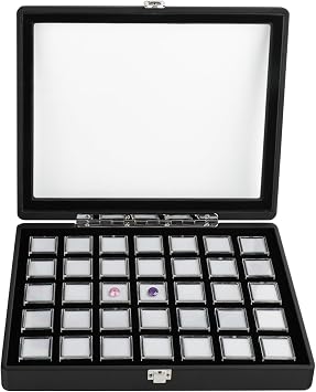 Diamond Display Box Tray Set Gemstone Storage Box Gem Collection Box DK21654-C Plastic Material for Jeweler DK21654-35W