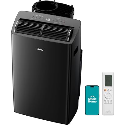 Midea Duo 14,000 BTU (12,000 BTU SACC) High Efficiency Inverter Ultra Quiet Portable Air Conditioner, with Heat up to 550 Sq. Ft., Works with Alexa/Google Assistant, with Remote Control & Window Kit"