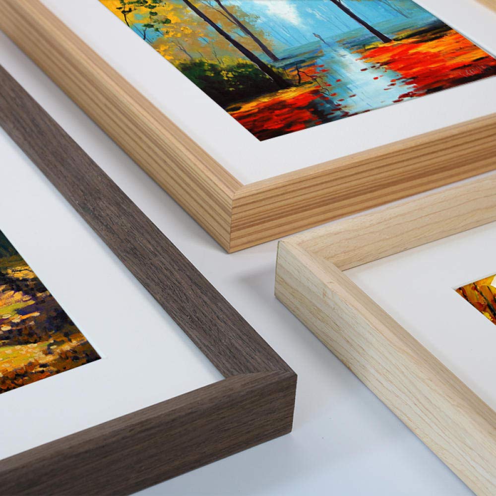 Bilderrahmen Fotorahmen Bildergalerie Massivholz Grau Wand 26,5 × 38 cm