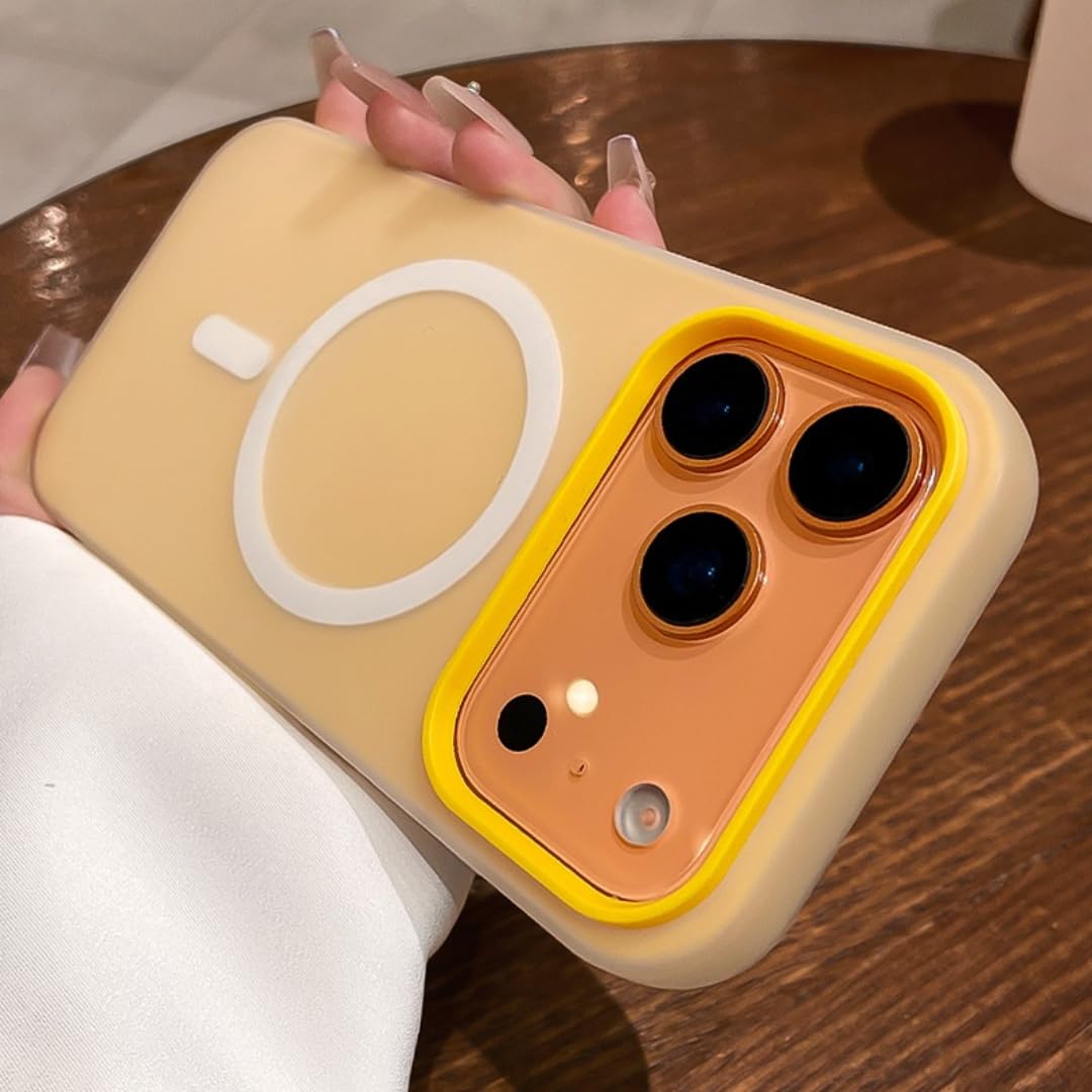 Coque iPhone 15 Pro Max en silicone liquide jaune de protection - 5