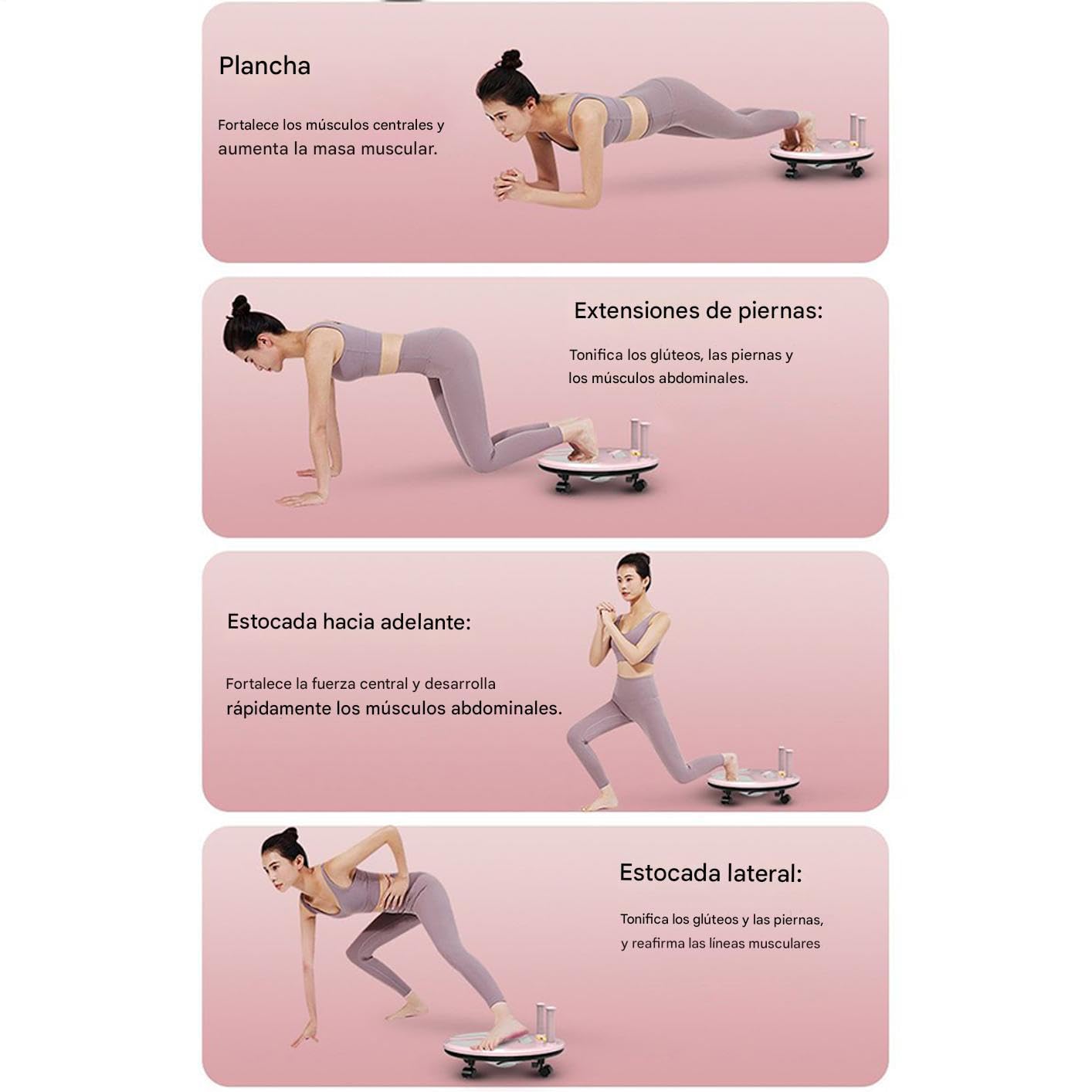 Rodillo Para Ejercicio Abdominal Equipo Para Gimnasio En Casa Y Fuerza | Entrenador Abdominal Con 4 Ruedas Para Mujeres, Jóvenes, Adultos, Deportistas Y Aficionados