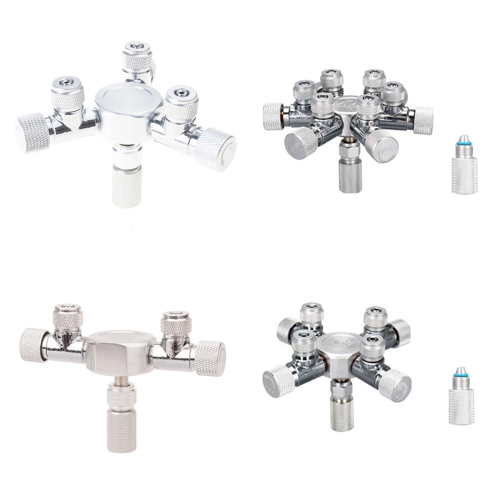 2-6 Porte Acquario C02 Shunt Valvola ritegno Multi-Vie in Acciaio Inossidabile Elettrovalvola Regolatore CO2 Accessori per acquari per Pesci