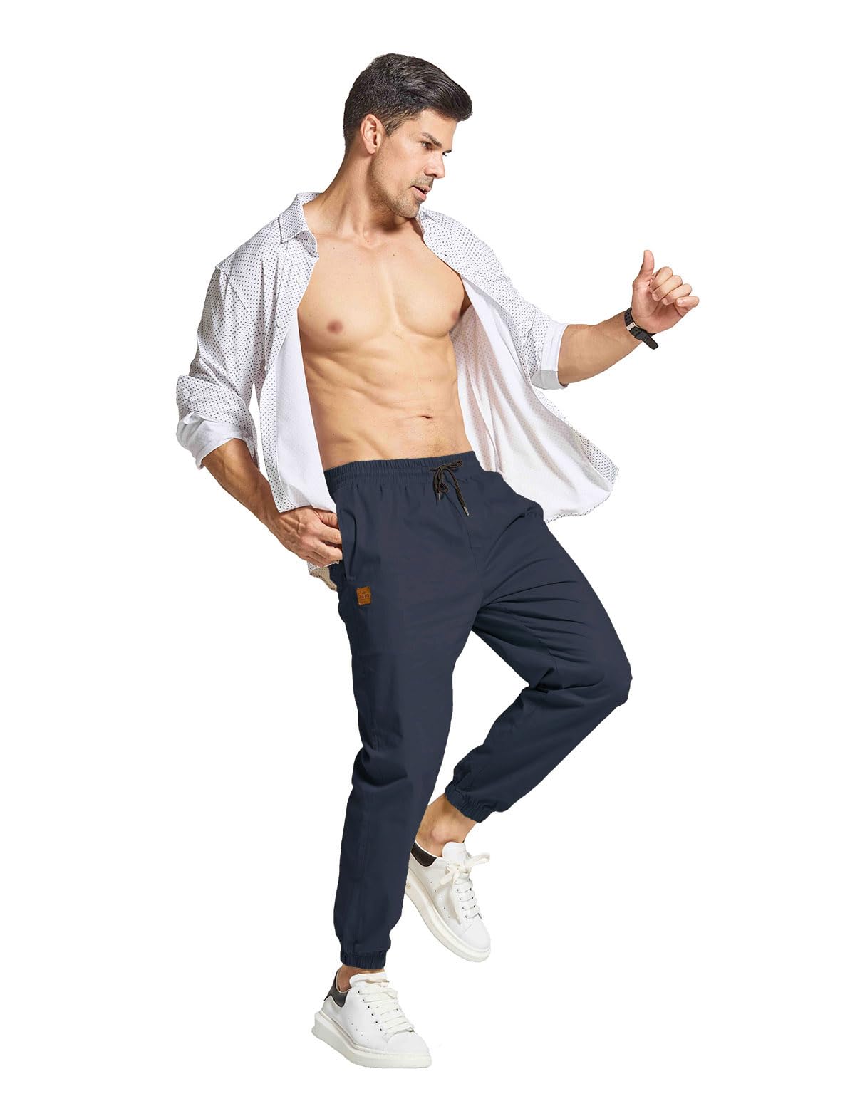 JustSun Pantaloni da Lavoro Uomo Cotone Cargo Casual Pantaloni Tuta Uomo Pantaloni Jogging Slim Fit con Tasche