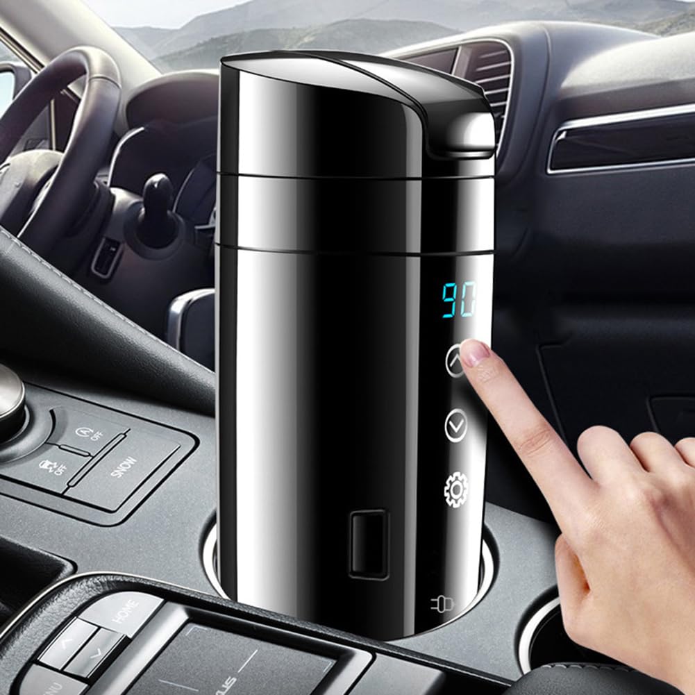 12V-24V Taza de café de viaje Calentador Pantalla LCD digital Taza inteligente con calefacción fora automóvil Control de temperatura inteligente Taza de agua eléctrica Pantalla táctil