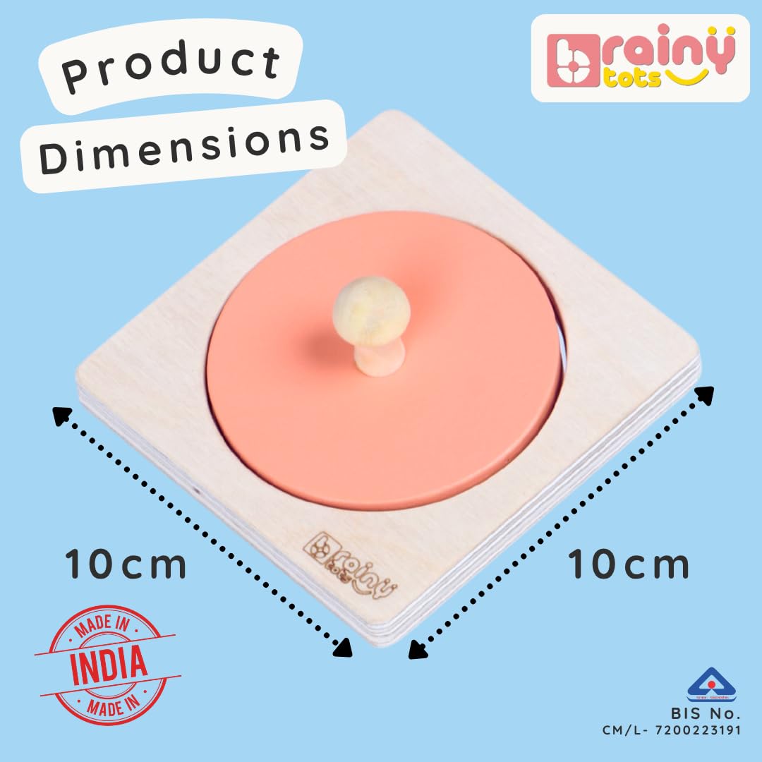 Brainytots Circle Shape Puzzle with Mirror for Babies | Montessori Wooden Toys for Kids with Soft Baby Mirror | Shape Recognition, Self Discovery, Problem Solving and Fine Motor Skill Development 4