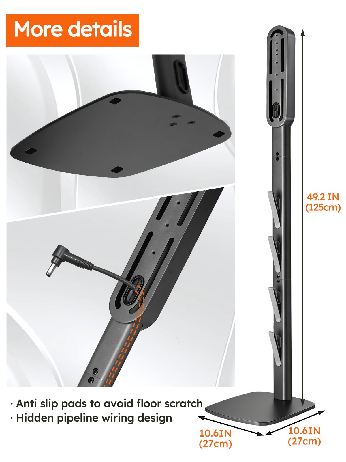 Vacuum Stand for Dyson V16 Gen5 V15 V12 V11 V10 V8 V7 V6 – Stable Metal Holder w/Hidden Cord Management & 4 Hooks, Storage Rack for Dyson Cordless Vacuum & Accessories, Easy Assembly, Dark Gray thumbnail 14