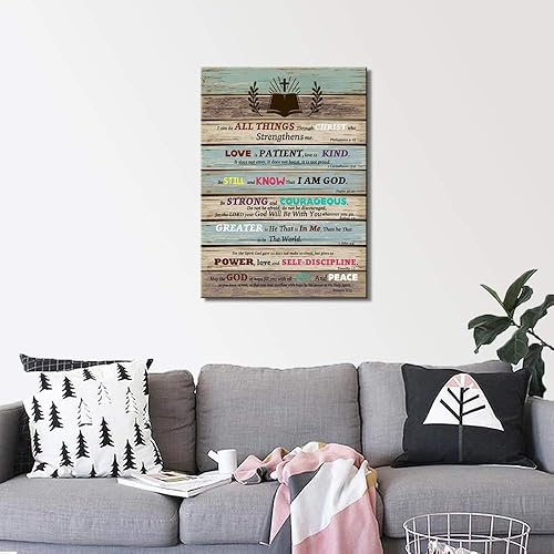 Miniatura 7 de Arte de pared motivacional, versículo bíblico, decoración de pared cristiana, escritura inspiradora, arte de pared para sala de estar, baño, regalos