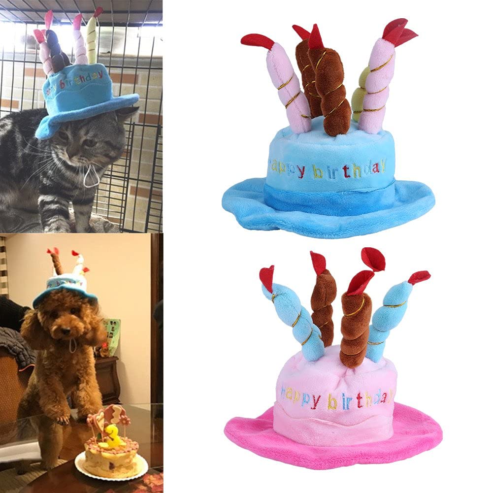 Happy Torta Cappello Per Cane Gatto Da Compleanno Pet Costume Da Compagnia Cappello Da Compagnia Per Animale Domestici Funny Dress Up Party Pet(rosa)