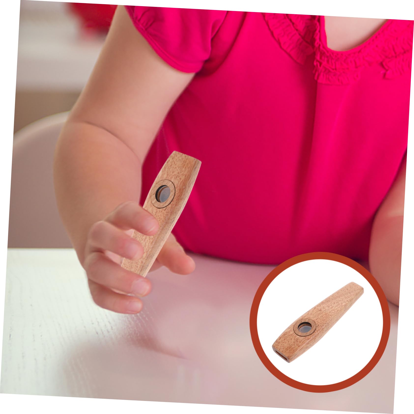 Abaodam 3 Piezas kazoo instrumentos musicales organos musicales accesorios armónica buen compañero para ukelele violín piano instrumento orff flauta de boca de madera Light Brown