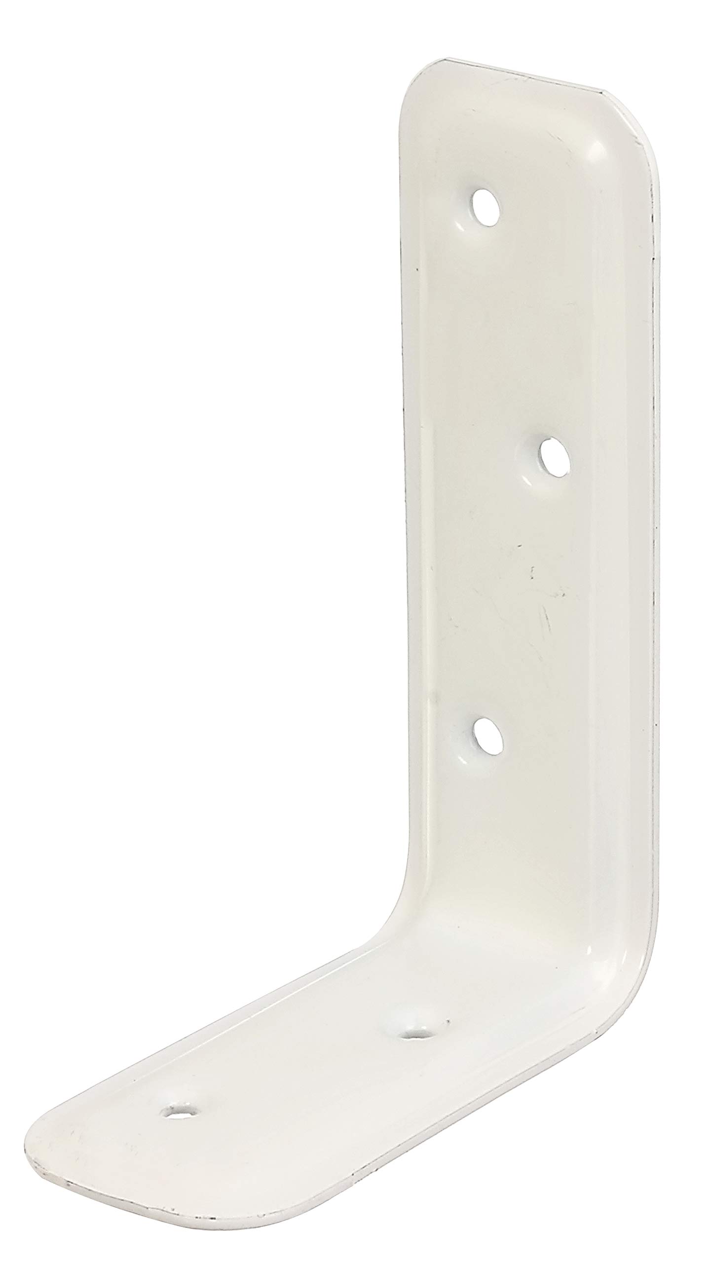 Équerre emboutie avec finition plastifiée blanc Alberts | Dimensions 80 x 120 x 40 mm