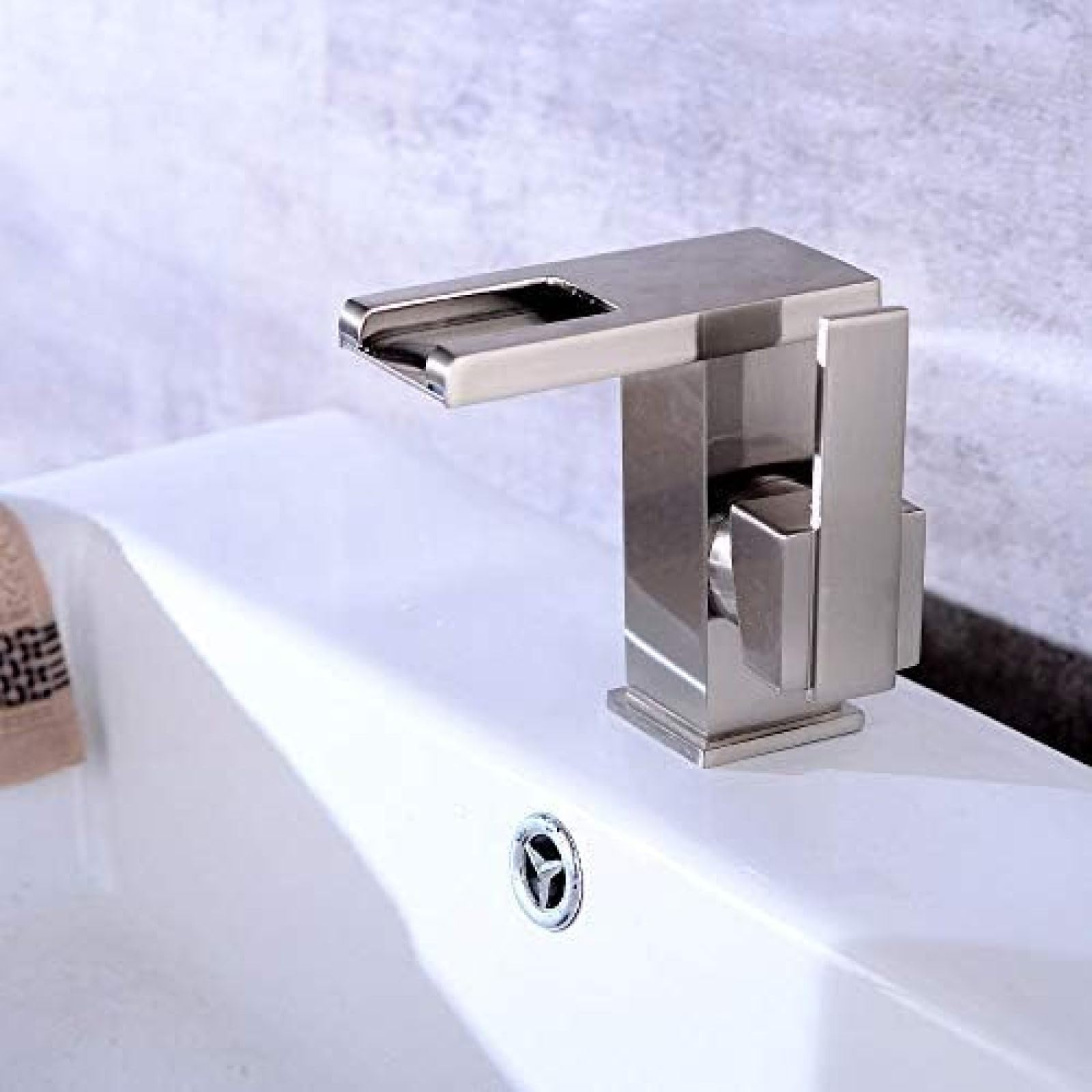ZQFHSX Bathroom Sink Taps Faucet Basin Faucet, Brushed Waterfall Wash Temperature Control Under Counter