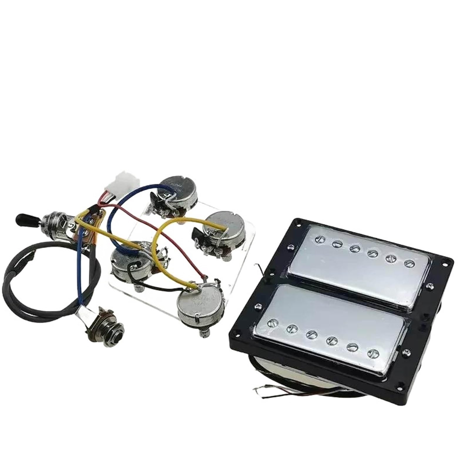 Rofesjonalnych Przetwornik Do Gitary Elektrycznej Przetworniki Humbucker | Ceramiczne przetworniki do gitary elektrycznej z wiązką przewodów(Chrome)