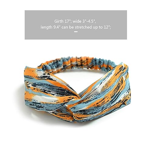 Miniatura 3 de DRESHOW Paquete de 10 diademas bohemias para mujeres y niñas, bandas elásticas cruzadas para el cabello, accesorios florales para el cabello