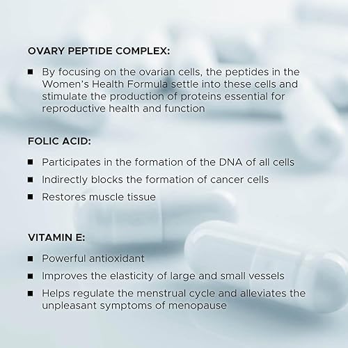 Miniatura 3 de Nanopep Natura Sanat Womens Health Formula Peptide Dietary Supplement for Ovaries - Peptide Complex, Vitamin E, Folic Acid - Made in Portugal - 60