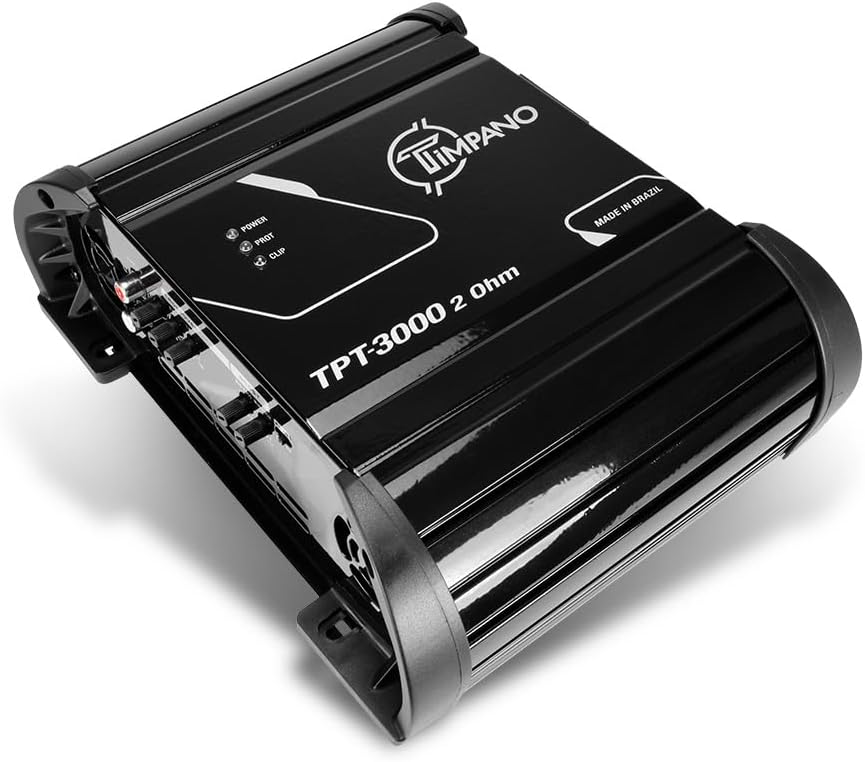 Timpano TPT-3000 2 Ohm Compact Amplifier 3000 Watts, 1 Channel, Full Range Amp Class D for The Installation of Car Speakers, Loudspeakers, Drivers and Tweeters on Car Audio Systems