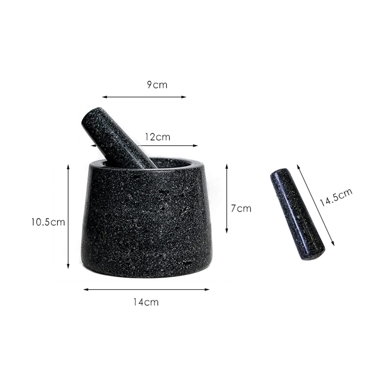 Knoblauchpresse Edelstahl Mörser und Stößel Set 5,5 Zoll Natürlicher Granit Grinder Spice Herb Grinder Pill Crusher Knoblauchzerkleinerer