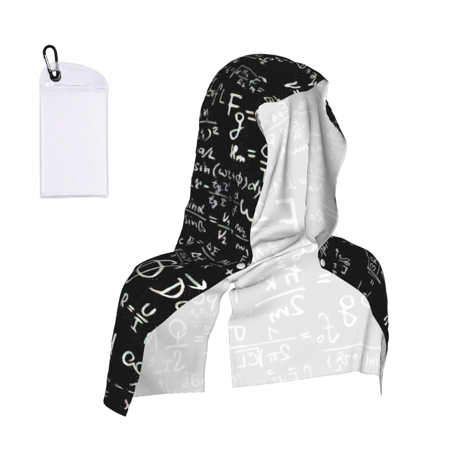 DUWAA Blackboard Wallpaper Print Cooling Hooded Sports Towel, 30×60cm Quick Drying Summer Cool Head Wrap For Neck And Face