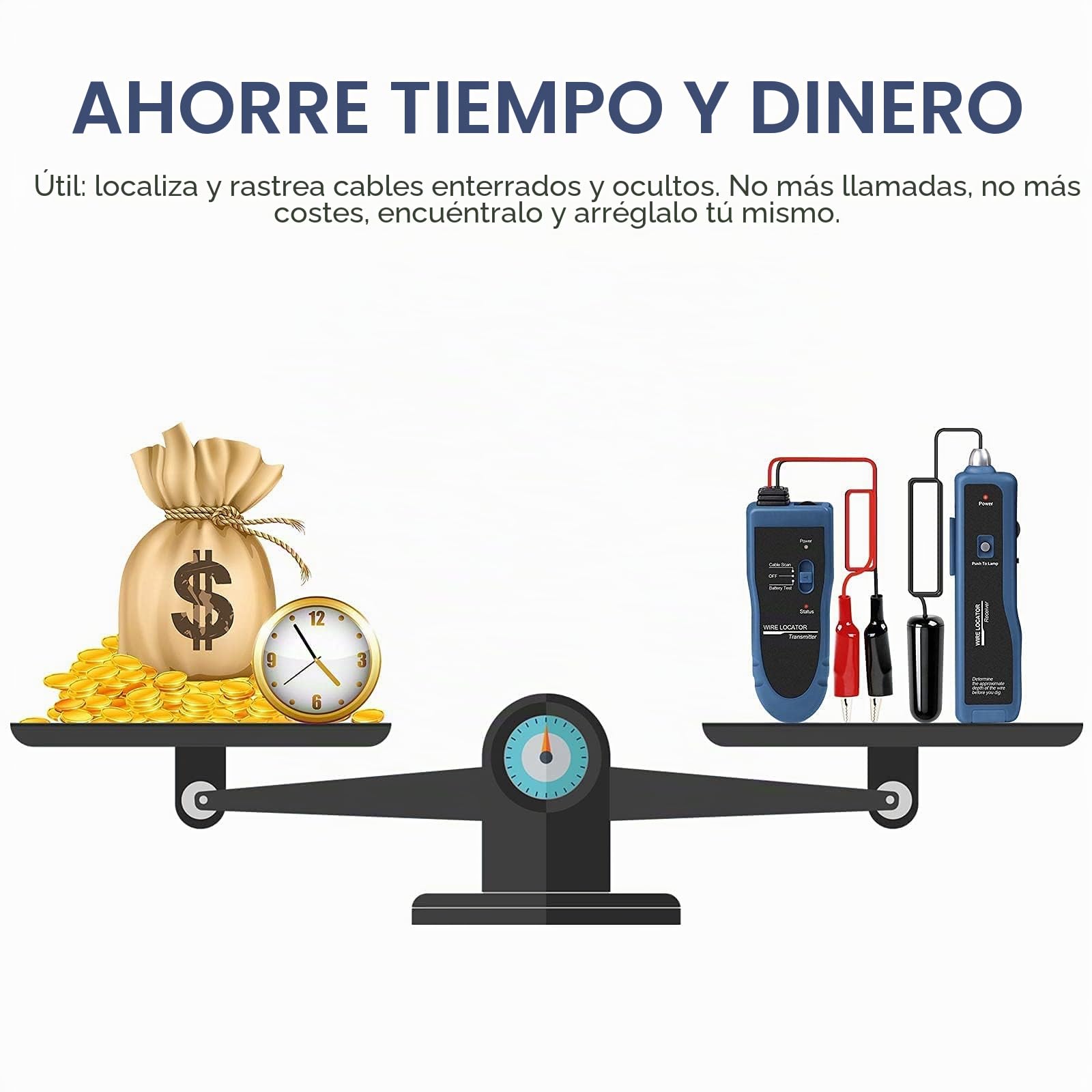 Probador de cables subterráneo F02 Pro con batería recargable de 1100 mAh para localizar cables y cables de control, cables de valla de mascotas