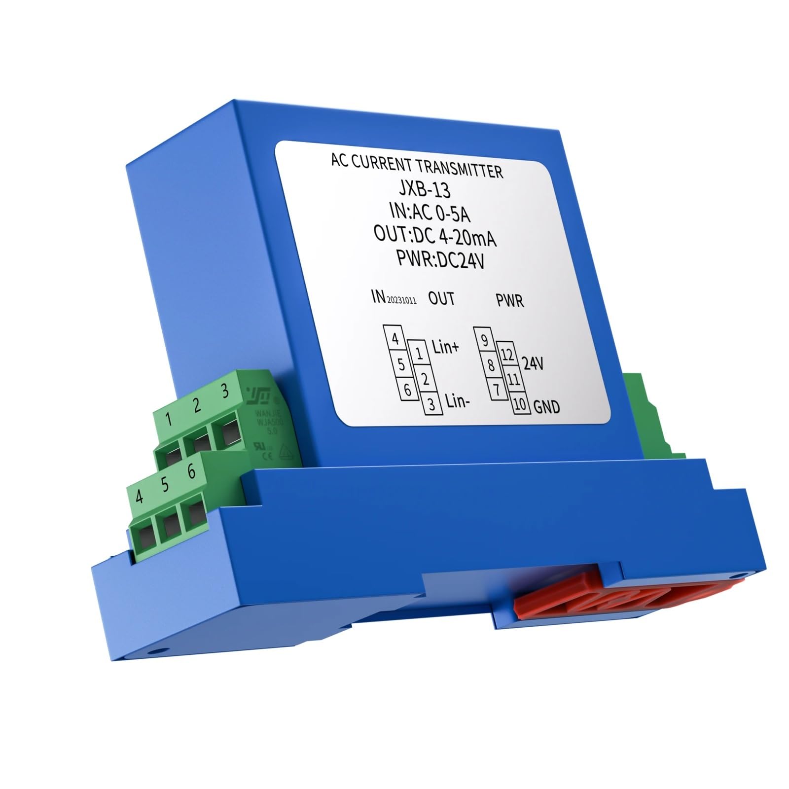 Transmisor de voltaje CA 1000V 1-5V 0-5V Fuente de alimentación CC 24V Convertidor de señal de sensor CC 1 unidad(1-5V Output,AC0-100V,AC220V)