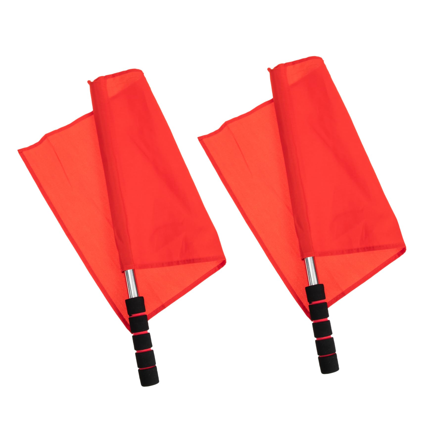 KOMBIUDA Signal Flags Traffic Safety Flags for Referees Red Stainless Steel Sturdy Handle for Coaching Events and Sports