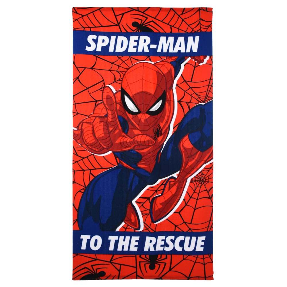 Cartoon Spiderman Marvel Microfibre Beach Towel For Children 140 X 70 Cm Pool Beach