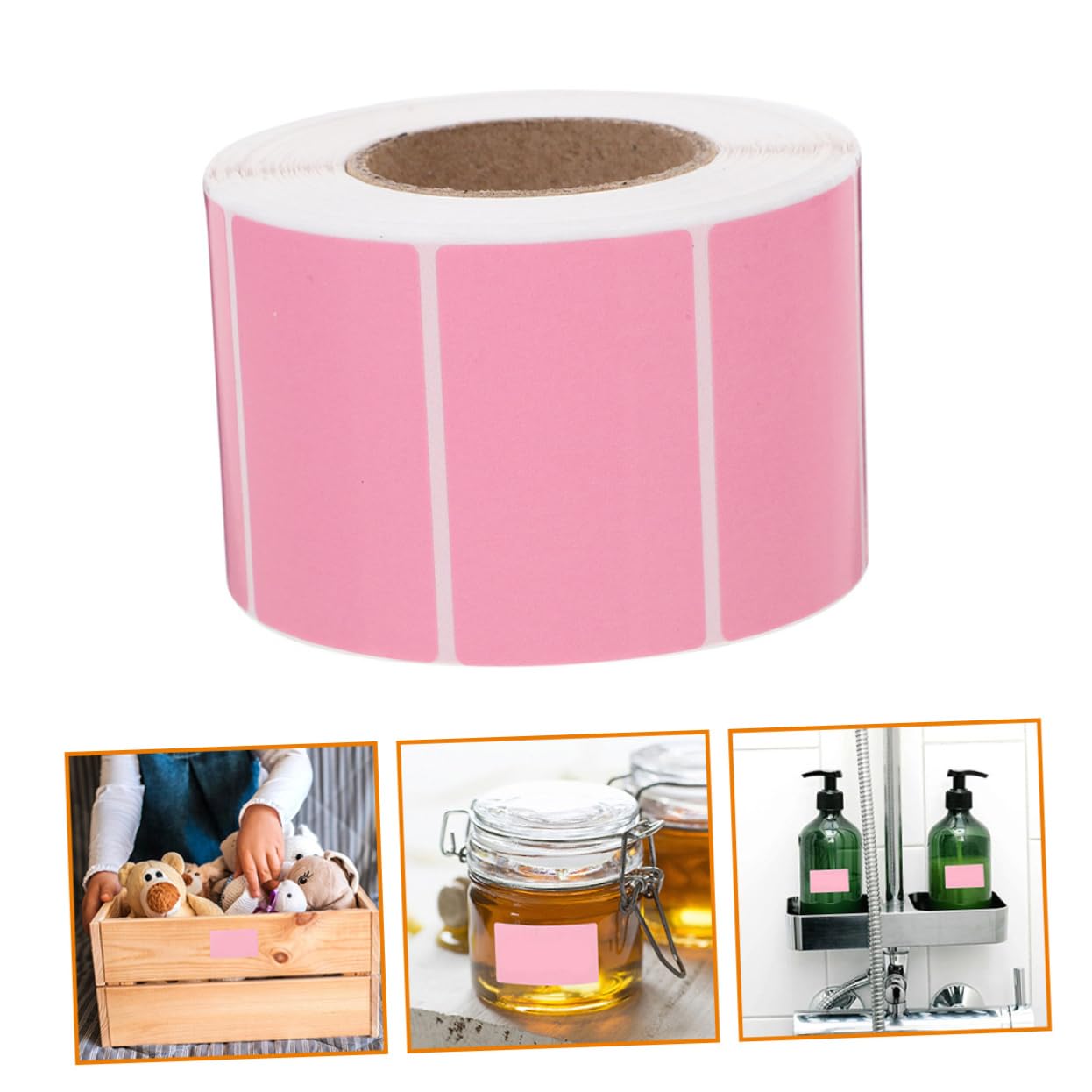 Tofficu 2 Rollen Namensetiketten Aufkleber namensaufkleber aufkleberpapier Haftetiketten adressenaufkleber Paketetikett thermisch bedruckte Etiketten aus Express-Etikett Klebeetikett Rosa