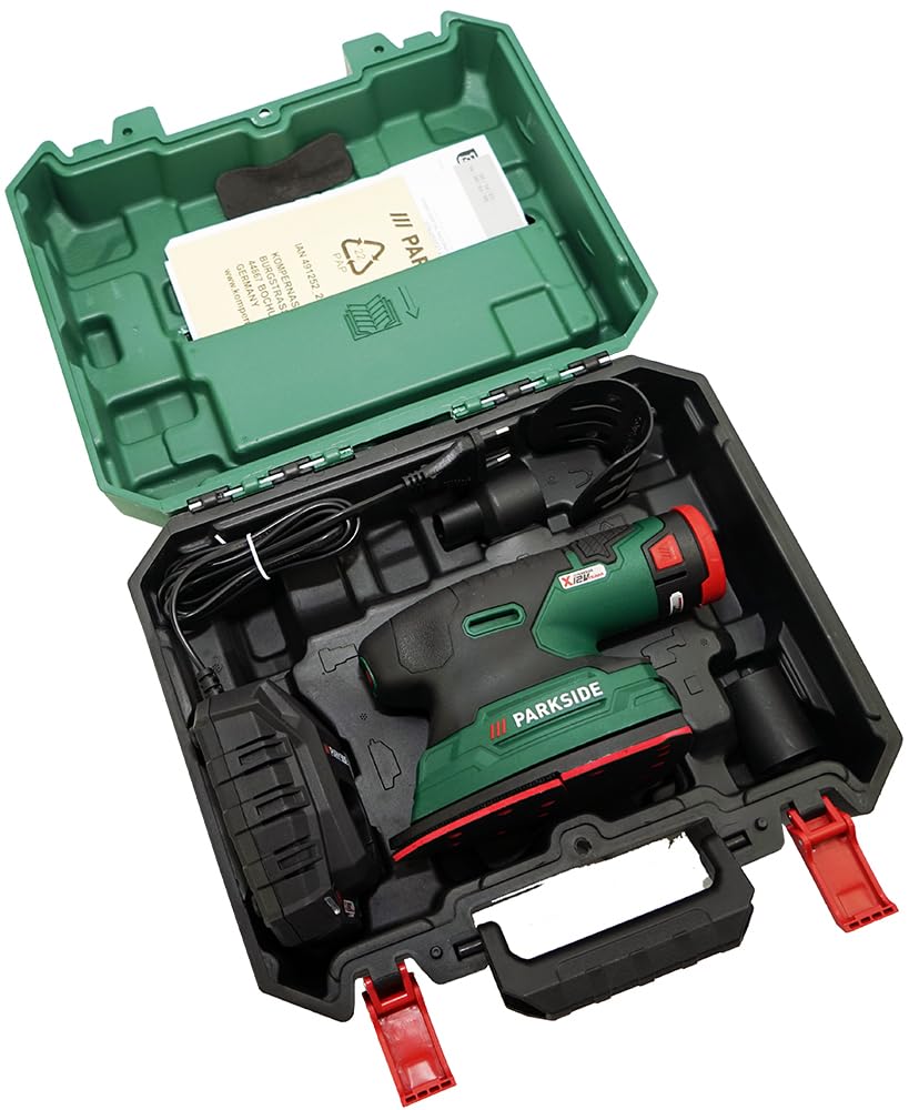 HEADNMORE Parkside PAMS 12 Ponceuse multifonction sans fil 12 V (avec batterie) + porte-clés HEADNMORE