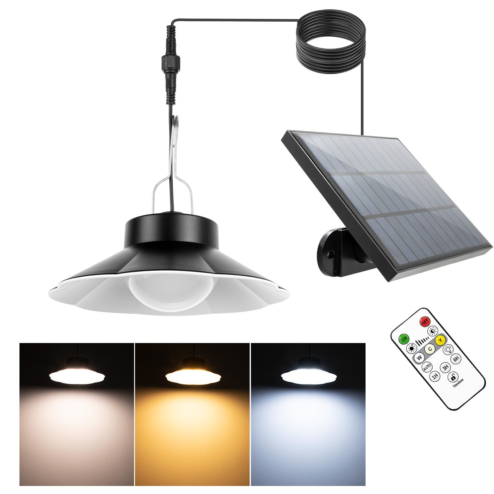 A.bigwhale Solarlampen für Außen Hängend, Solar Hängelampe Außen, Solarleuchte Wasserdicht mit Fernbedienung, Solar Lampe Outdoor für Innen Garten Balkon Terrasse Pavillon Beleuchtung